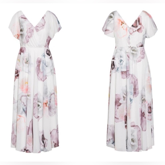 CITY CHIC Bella Rosa Ivory Maxi Dress Size 16 - Picture 2 of 11